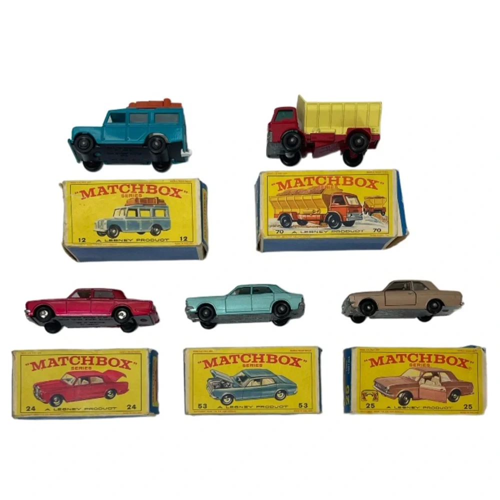 Vintage Die Cast Matchbox Cars 1960’s Original Box Lesney Cars Lot Bundle